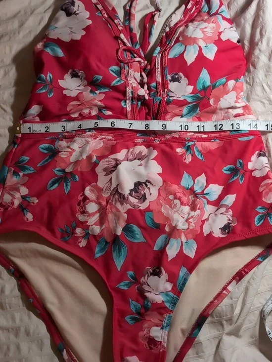 Kona Sol Pink Floral One-Piece Swimsuit - Picture 3 of 8